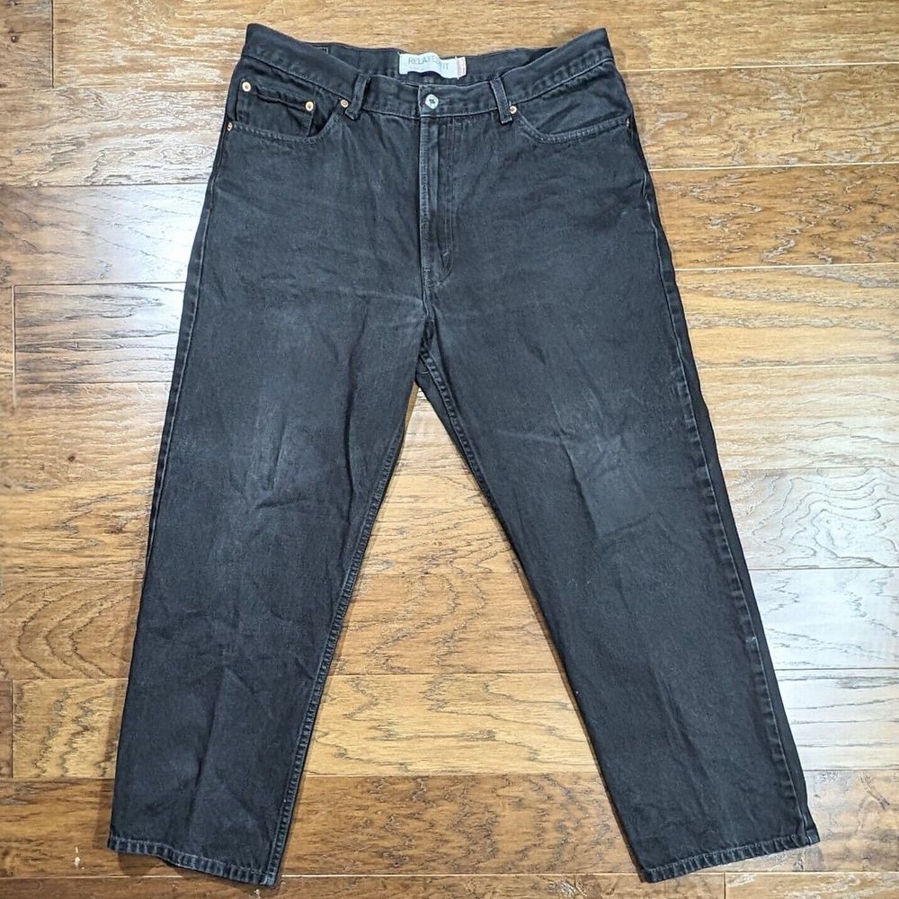Vintage Levis 550 Jeans Men's‎ 38x30 Black Denim Relaxed Fit Tapered  Y2K